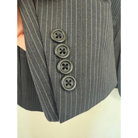 Burberry London Custom Bespoke Pinstripe Wool Blazer Jacket 44R Gray Luxury - Picture 5 of 10